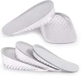 1 Pair Gel Height Increase HeelInsoles,Invisible Shoe Lifts Inserts,Cushion ElasticShock Absorption Heel Pads,Increase Height 1cm2cm 3cm for Men and Women (Gray, S for Women,heaght:2cm)