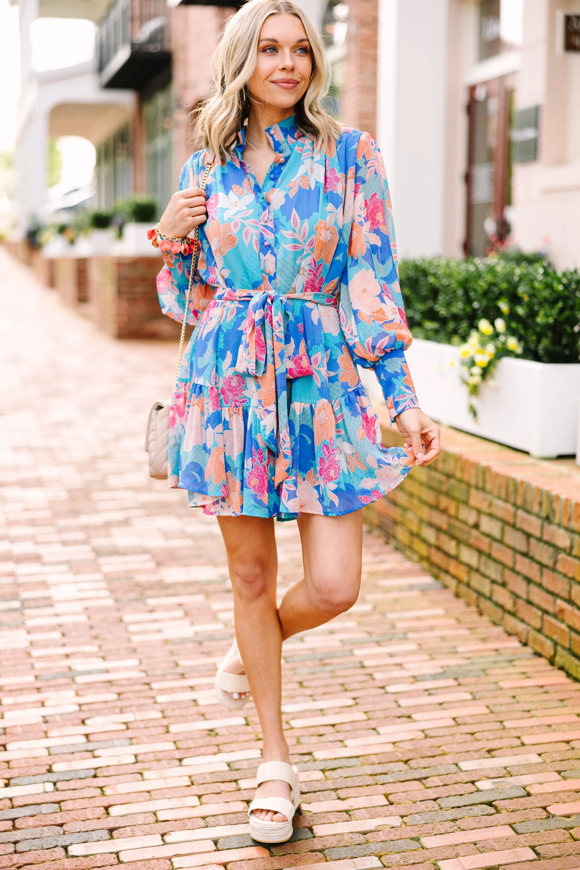 Admitted Beauty Blue Floral Dress