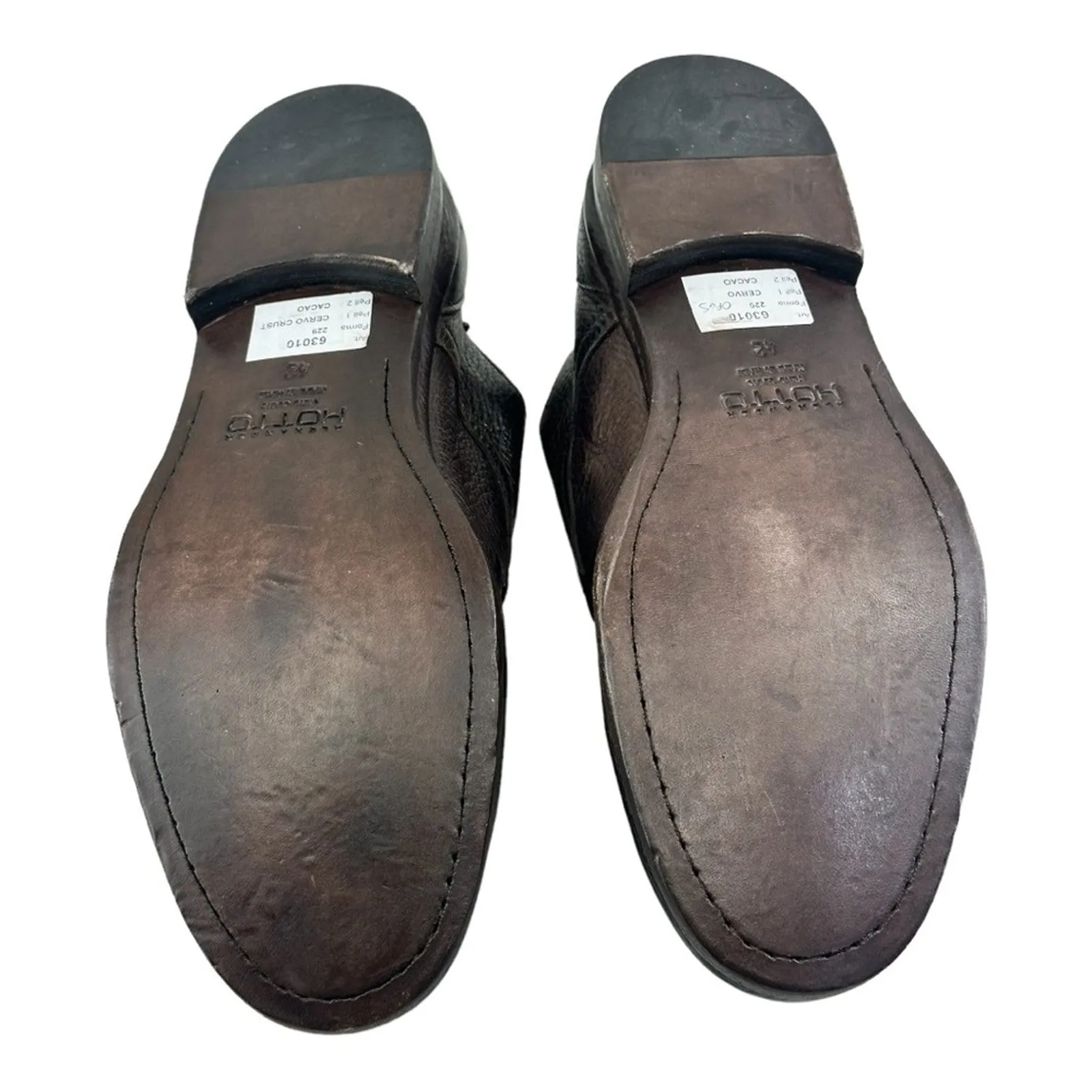 ALEXANDER HOTTO Dark Brown vintage effect garment dyed shoes man Size 9| Eu 42