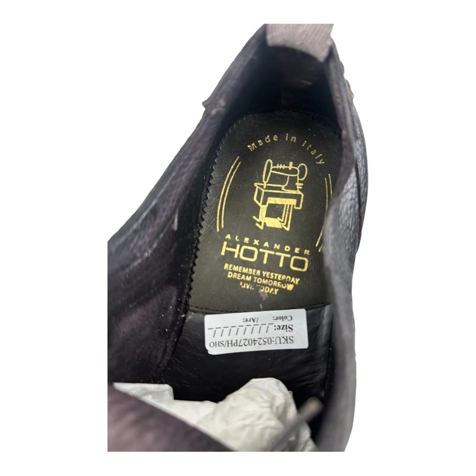 ALEXANDER HOTTO Dark Brown vintage effect garment dyed shoes man Size 9| Eu 42
