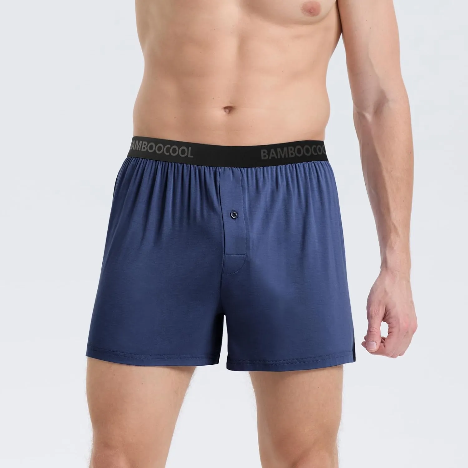BAMBOO COOL Mens Boxer Shorts Underwear Soft Comfortable Breathable Knit Boxers Short for Men (3 or 5 Pack)