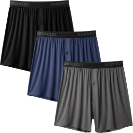 BAMBOO COOL Mens Boxer Shorts Underwear Soft Comfortable Breathable Knit Boxers Short for Men (3 or 5 Pack)