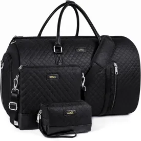 Convertible Garment Duffel Bag for Travel - Carry On Garment Bags With Toiletry Bag Large Weekender Bag for Men Women 2 in 1 Hanging Suitcase Suit Travel Duffel Overnight Bags 4pcs Set