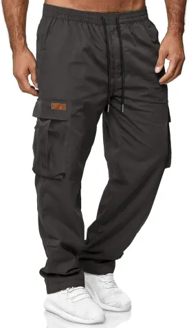 HOTake Men's Casual Cargo Sweatpants Waist Drawstring Joggers Hiking Tactical Pants for Men with Pockets