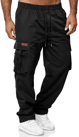 HOTake Men's Casual Cargo Sweatpants Waist Drawstring Joggers Hiking Tactical Pants for Men with Pockets