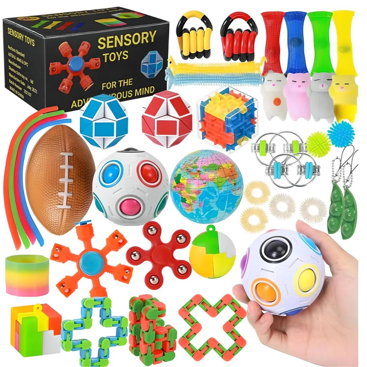 Kidst 72-Piece Fidget Sensory Toy Set - Stress Relief & Focus for All Ages