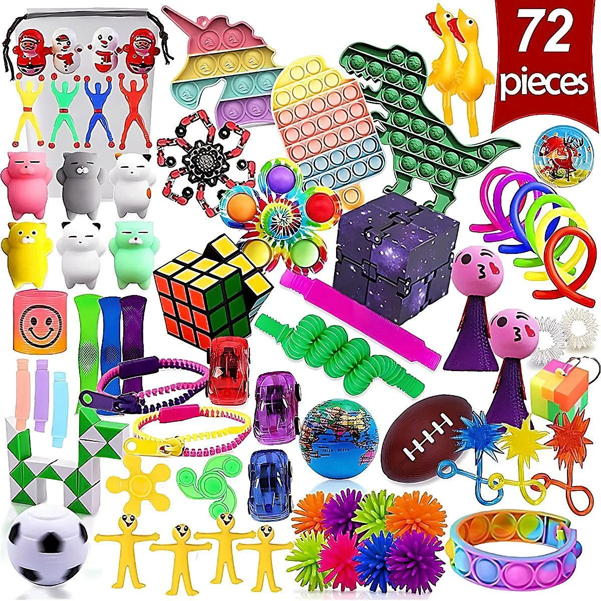 Kidst 72-Piece Fidget Sensory Toy Set - Stress Relief & Focus for All Ages