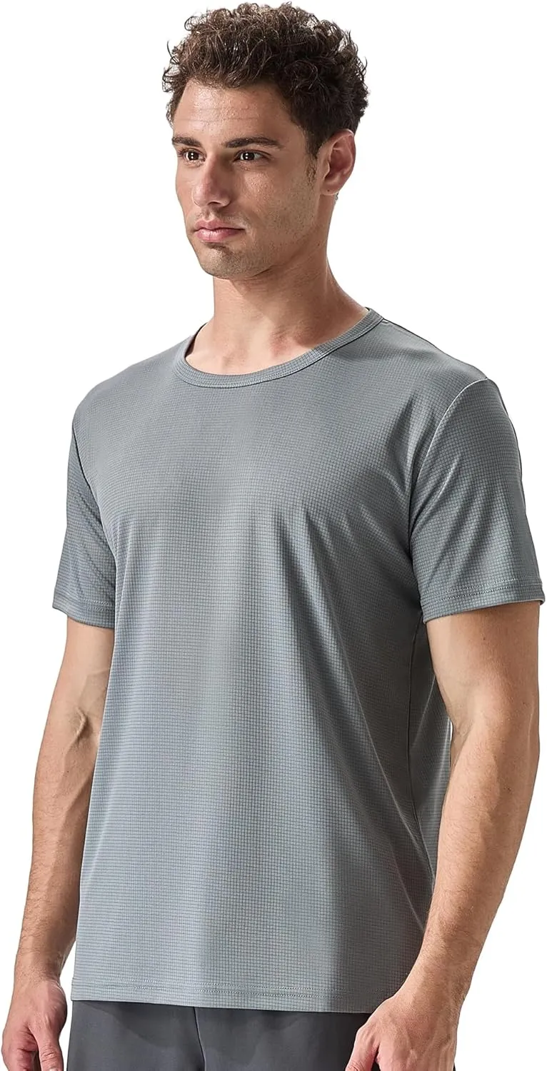 Men's 2 Pack Lightweight Crew Neck Athletic Running Short Sleeve T-Shirts Breathable Gym Workout Tee Shirts for Men