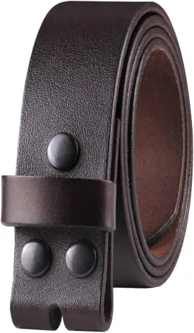 NPET Men's Full Grain Leather Belt Vintage Distressed Style with Snap-On Strap 1 1/2" Wide without Buckle