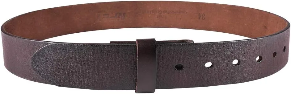 NPET Men's Full Grain Leather Belt Vintage Distressed Style with Snap-On Strap 1 1/2" Wide without Buckle