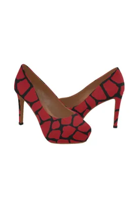 Red Brick Heels Women's High Heels (Model 044)