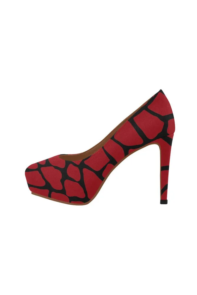 Red Brick Heels Women's High Heels (Model 044)