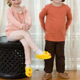Red Heart Crochet Bear And Chick Slippers