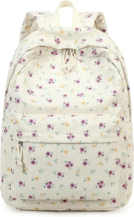 School Backpack for Teen Girls Bookbags Elementary High School Corduroy Laptop Bags Women Travel Daypacks
